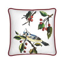 Load image into Gallery viewer, 12" x 12" Blue Bird Silk Accent Pillow