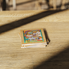 Load image into Gallery viewer, Cafe_Dumonde_Coffee_stone_coaster_set_o_SquareStoneCoaster_WoodTable_AS_Mockup.png_16223246
