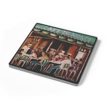 Load image into Gallery viewer, Cafe_Dumonde_Stone_Coaster_set_of_4_SquareStoneCoaster_Angle_Mockup.png_16078378