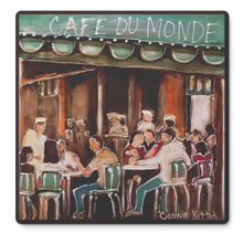 Load image into Gallery viewer, Cafe_Dumonde_Stone_Coaster_set_of_4_SquareStoneCoaster_Flat_Mockup.png_16078377