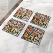 Load image into Gallery viewer, Carousel_Bar_Coaster_Set_of_4_SquareStoneCoaster_4pcLifestyle_Mockup.png_16150501