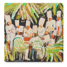 Load image into Gallery viewer, Chefs_Gathering_Coaster_Set_of_4_SquareStoneCoaster_Flat_Mockup.png_16150531