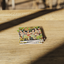Load image into Gallery viewer, Chefs_Gathering_Coaster_Set_of_4_SquareStoneCoaster_WoodTable_AS_Mockup.png_16150535