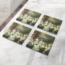 Load image into Gallery viewer, Chefs_in_the_Garden_Coaster_Set_of_4_SquareStoneCoaster_4pcLifestyle_Mockup.png_16150473
