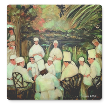 Load image into Gallery viewer, Chefs_in_the_Garden_Coaster_Set_of_4_SquareStoneCoaster_Flat_Mockup.png_16150470