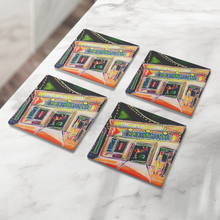 Load image into Gallery viewer, Chickie_Wah_Wah_Coaster_set_of_4_SquareStoneCoaster_4pcLifestyle_Mockup.png_16150629