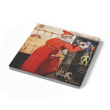 Load image into Gallery viewer, Christmas_Morning_SquareStoneCoaster_Angle_Mockup.png_16150430
