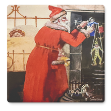Load image into Gallery viewer, Christmas_Morning_SquareStoneCoaster_Flat_Mockup.png_16150429