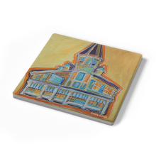 Load image into Gallery viewer, Commanders_Palace_Coaster_Set_of_4_SquareStoneCoaster_Angle_Mockup.png_16150569