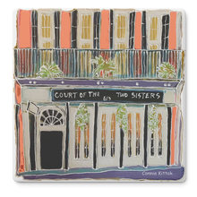 Load image into Gallery viewer, Court_of_Two_Sisters_Stone_Coaster_Set_o_SquareStoneCoaster_Flat_Mockup.png_16078361