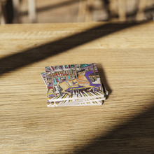 Load image into Gallery viewer, Flying_Horses_SquareStoneCoaster_WoodTable_AS_Mockup.png_16188036