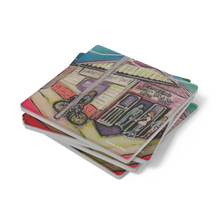 Load image into Gallery viewer, Hansens_Snowballs_Coaster_Set_of_4_SquareStoneCoaster_Stack_Mockup.png_16196473