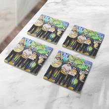 Load image into Gallery viewer, Jazz_in_the_Quarter_SquareStoneCoaster_4pcLifestyle_Mockup.png_16150426