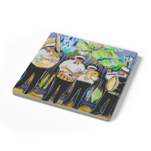 Load image into Gallery viewer, Jazz_in_the_Quarter_SquareStoneCoaster_Angle_Mockup.png_16150424