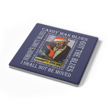Load image into Gallery viewer, Mississippi_John_Hurt_Coaster_set_of_4_SquareStoneCoaster_Angle_Mockup.png_16196478