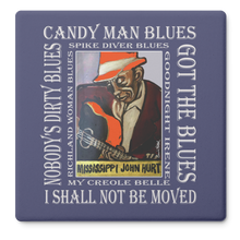 Load image into Gallery viewer, Mississippi_John_Hurt_Coaster_set_of_4_SquareStoneCoaster_Flat_Mockup.png_16196477