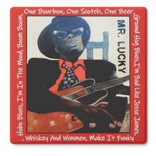 Load image into Gallery viewer, Mr_Lucky_John_Lee_Hooker_Stone_Coaster_SquareStoneCoaster_Flat_Mockup.png_16196459