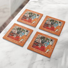 Load image into Gallery viewer, Passing_A_Good_Time_Stone_Coasters_set__SquareStoneCoaster_4pcLifestyle_Mockup.png_16196578