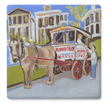 Load image into Gallery viewer, Roman_Candy_Wagon_Stone_Coaster_Set_of_4_SquareStoneCoaster_Flat_Mockup.png_16078312