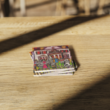 Load image into Gallery viewer, Skelton_House_Coasters_Set_of_4_SquareStoneCoaster_WoodTable_AS_Mockup.png_16150490