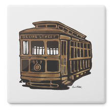 Load image into Gallery viewer, St_Charles_Street_Car_SquareStoneCoaster_Flat_Mockup.png_16196465