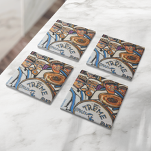 Load image into Gallery viewer, Treme_Brass_Band_Coaster_Set_of_4_SquareStoneCoaster_4pcLifestyle_Mockup.png_16150479