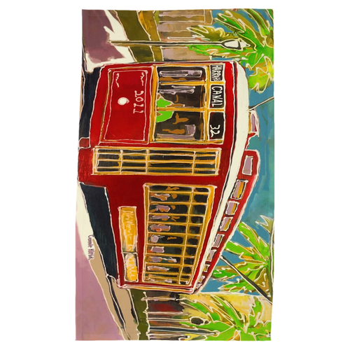 Red Canal Streetcar tea towel