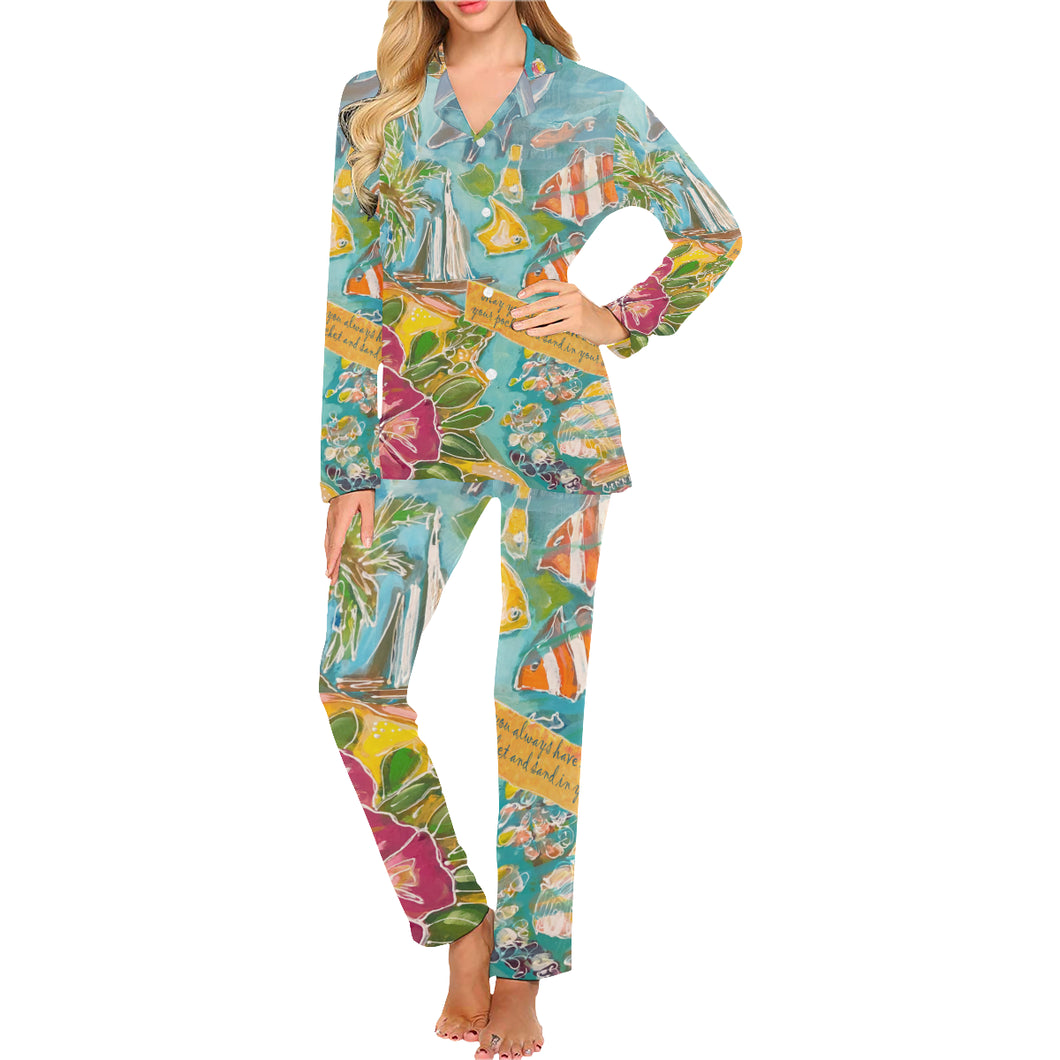 Shell In Your Pocket Ladies Long Pajamas