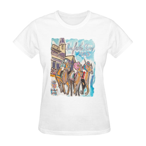 Kentucky Derby Run For The Roses Ladies Tshirt