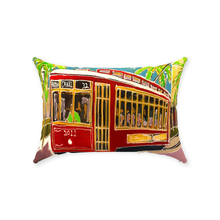 Load image into Gallery viewer, Red Canal Street Streetcar pillow